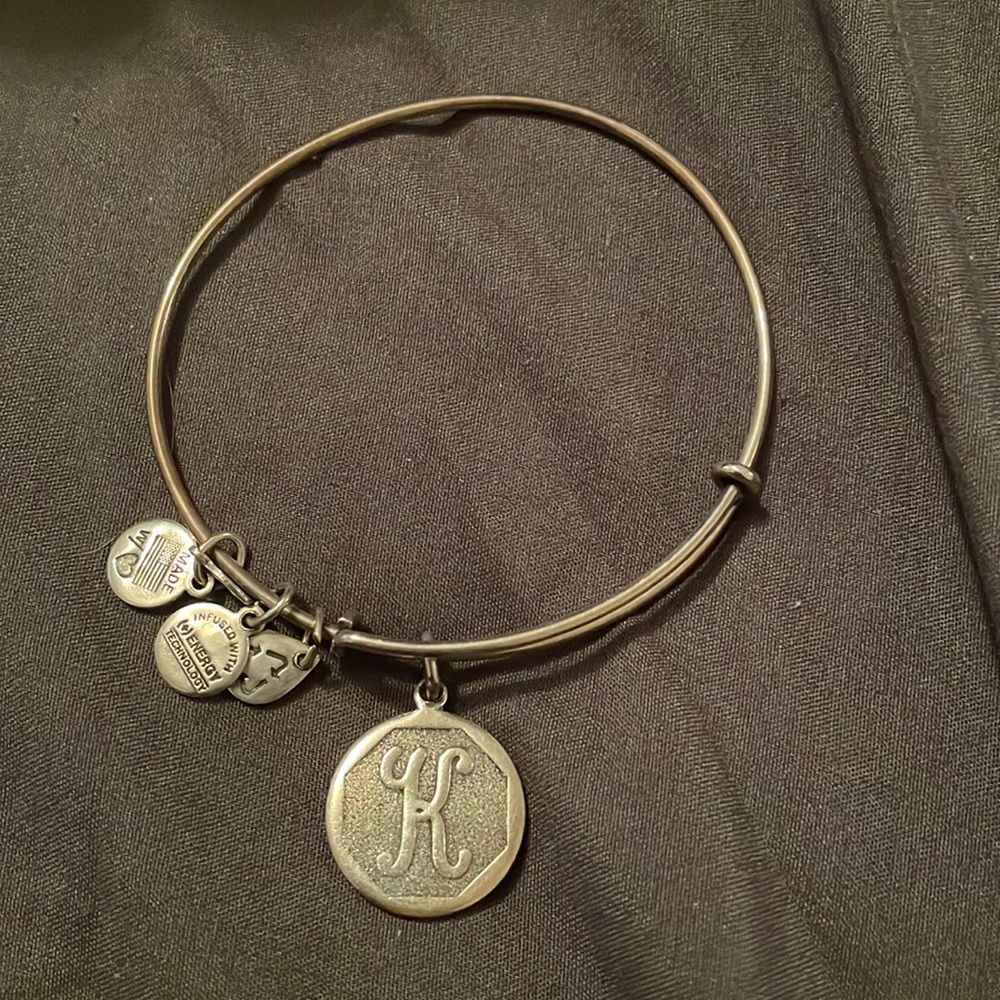 Alex and Ani silver K initial bracelet